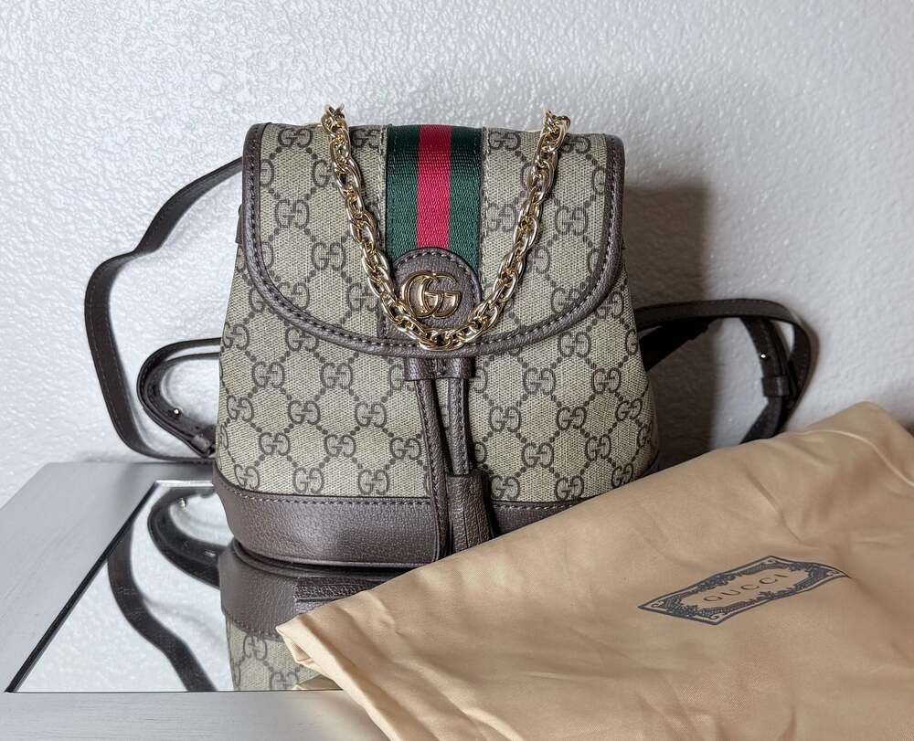 Gucci Ophidia GG Supreme Mini Backpack with Web Stripe
